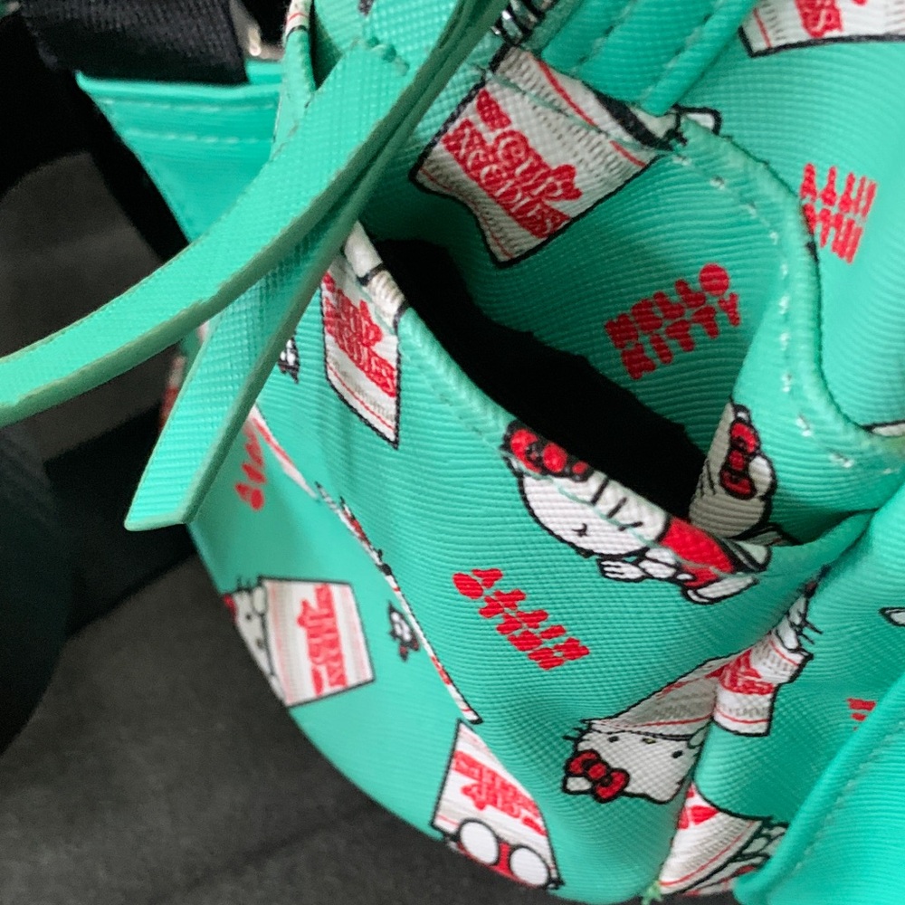 Hello Kitty Teal Mini Backpack with Cup Noodle Accents - Picture 3 of 10